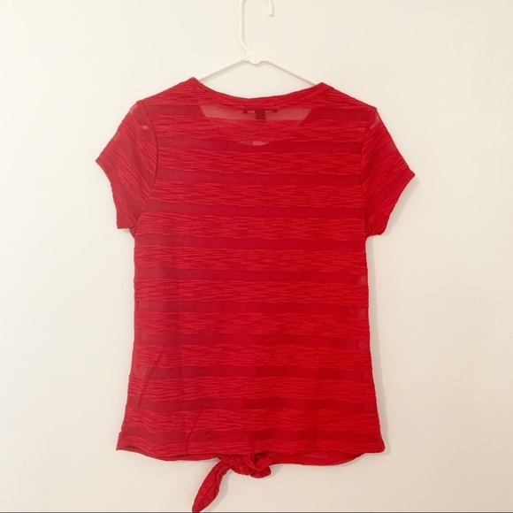 New INC brilliant red short sleeved top medium - Picture 2 of 6